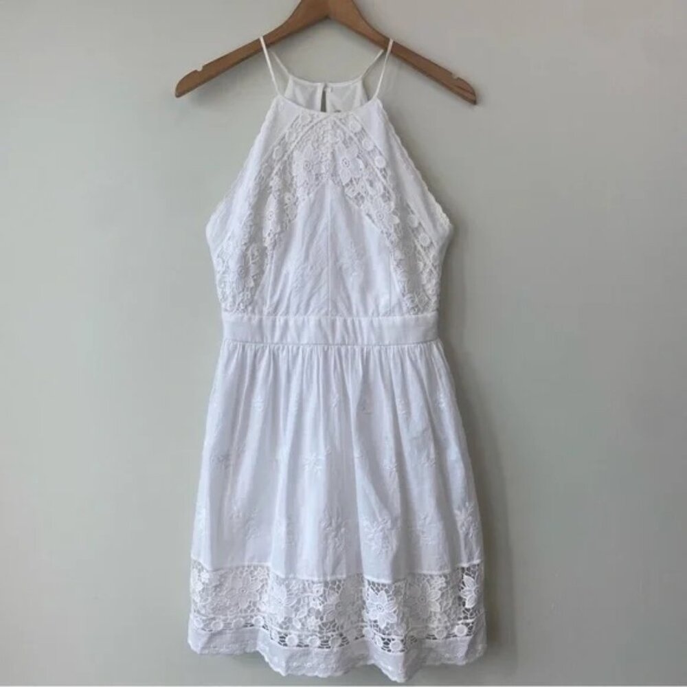 Altar'd State 100% Cotton White Floral Lace and Embroidery Dress